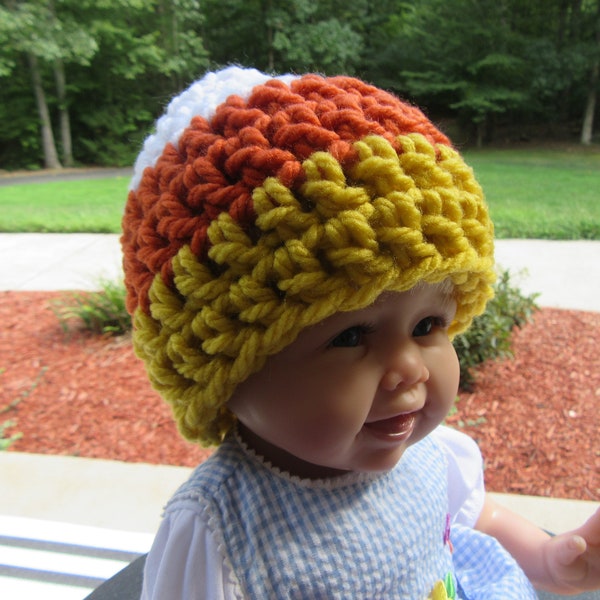 CANDY CORN HAT  Crochet Baby Hat  Infant  New Baby