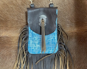 Bekah's Buckaroo Bag (Brown Blue & Silver)