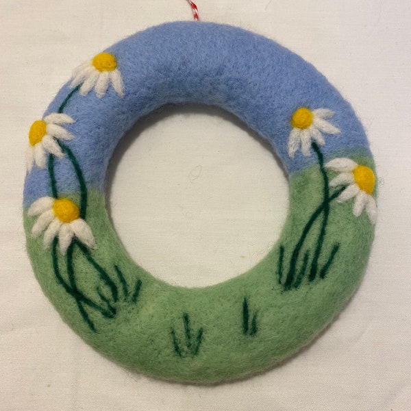 Spring Wreath Needle Felting Kit with bird as optional extra