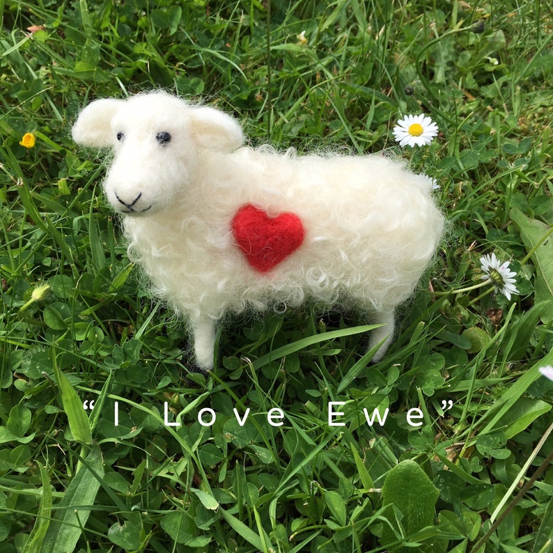 I Love Ewe Needle Felted Sheep Kit Fibre Art Ornament,Collectable Kit