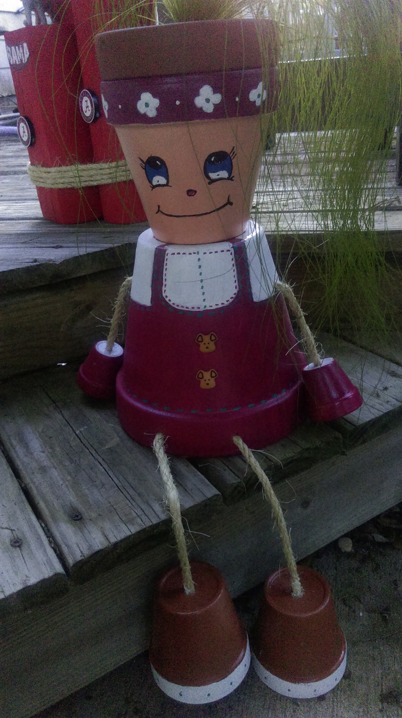 Clay pot people flower pots Terra cotta people pot heads | Etsy