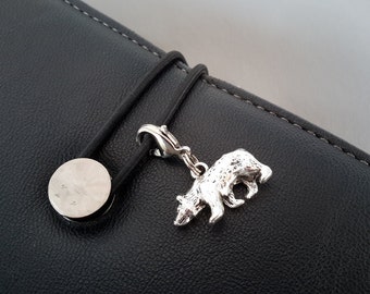 Bear Zipper Pull Silver Tone Metal Polar Bear Charm Midori Travelers Notebook Planner Charm Animal Bracelet Lobster Clip Planner Accessories