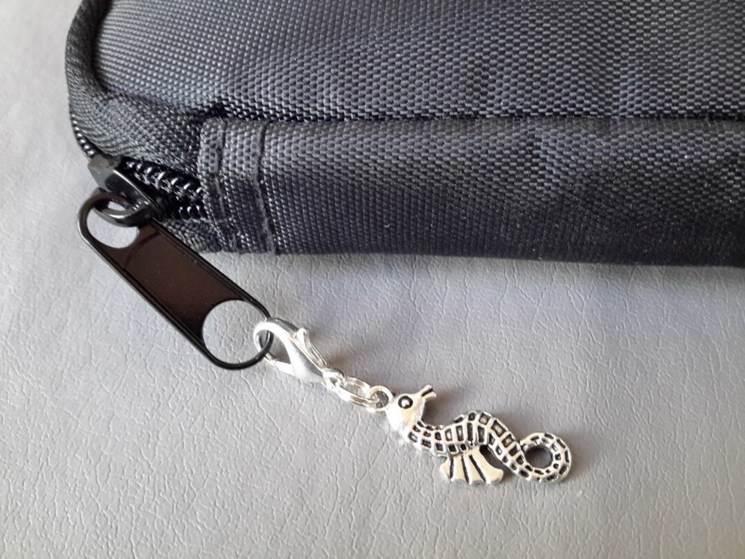 Seahorse Zipper Pull Metal Pewter Silver Tone Planner Charm Etsy
