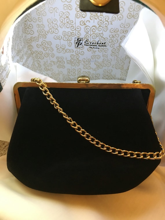 Beautiful black velvet vintage Lewis bag