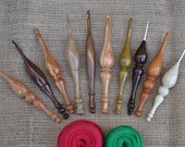 Hand turned Ergonomic Custom Crochet Hooks of single wood (Hornbeam, Purpleheart, Robinia, Pear, Apricot, Beech, Ash, Walnut, Mulberry etc)