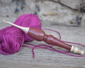 Hornbeam, Black Locust, Honey Locust, Pear, Apricot, Walnut etc. Made to order Hand turned Ergonomic Custom Crochet Hooks Premium design