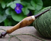 Hand turned (size G 4 mm) Katalox, Hornbeam and Robinia Curly wood Crochet Hook, G size Ergonomic Crochet hook, 4 mm crochet needle, 1092