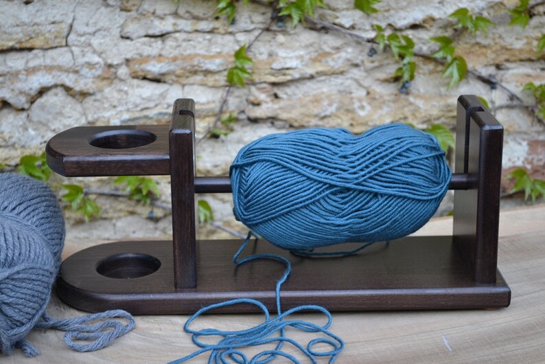 Handmade wooden yarn holder Knitting and crochet supplies Etsy