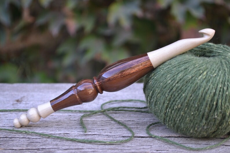 Hornbeam, Black Locust, Honey Locust, Pear, Apricot, Walnut etc. Made to order Hand turned Ergonomic Custom Crochet Hooks Premium design