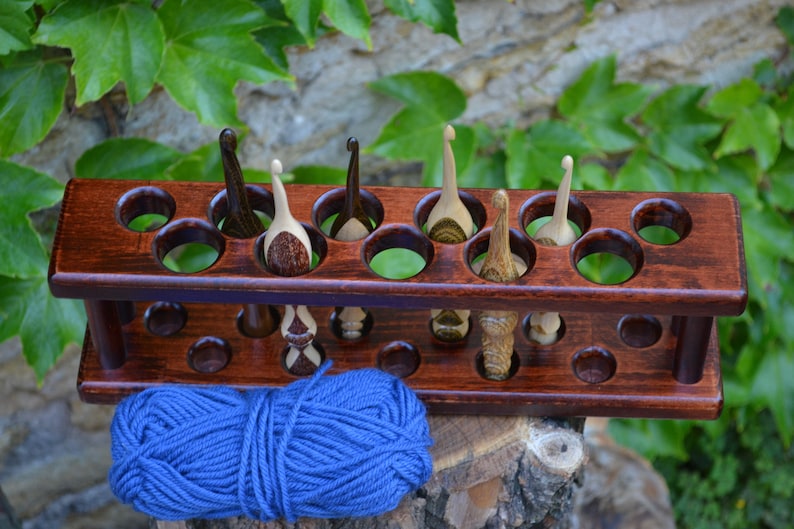 Handmade Wooden Crochet Hook Caddy Crochet Hook Holder Etsy