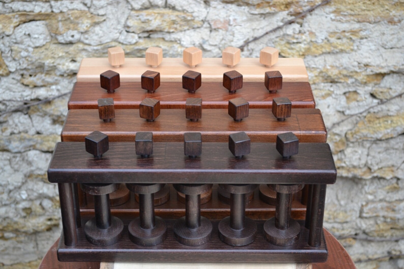 Hand turned Wooden Yarn / Bobbin Holder 5 spools for Etsy