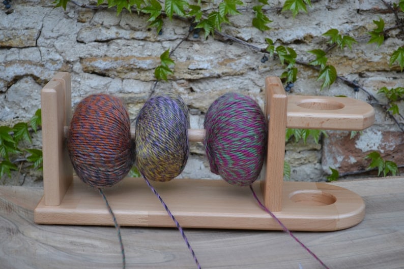 Handmade wooden yarn holder Knitting and crochet supplies Etsy