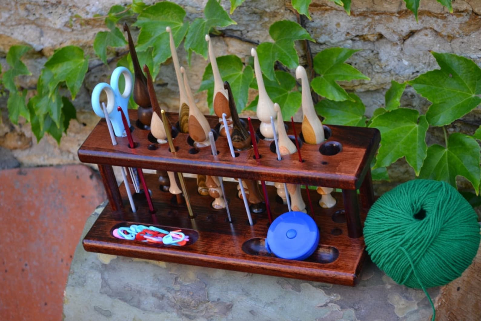 Handmade Wooden Crochet Hook Caddy Crochet Hook Holder Etsy