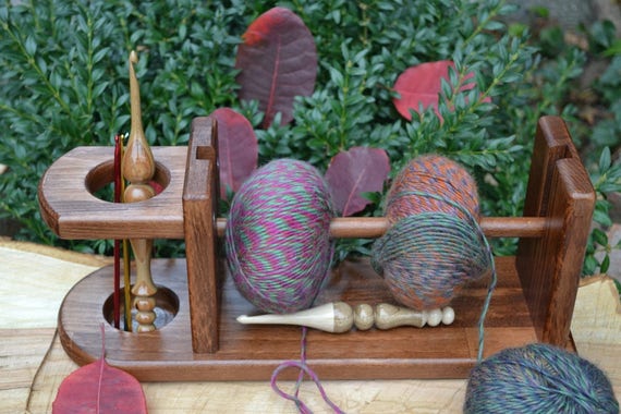 Hand-made wooden yarn holder Knitting and crochet supplies 