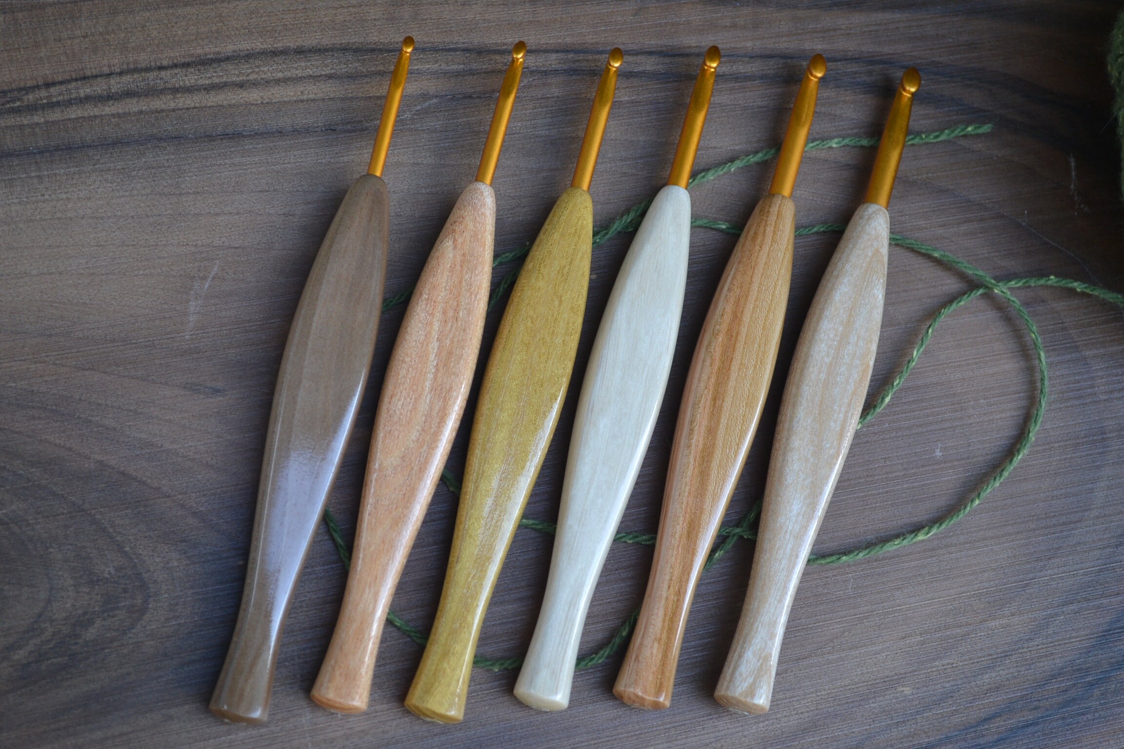 Hand turned Ergonomic Custom Flat Handle Crochet Hooks Made Etsy