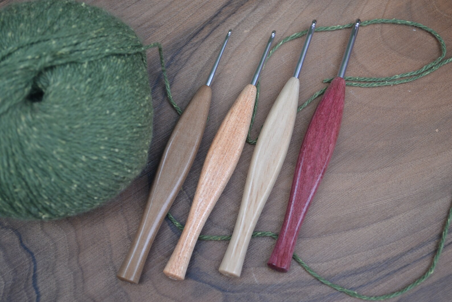 Hand turned Ergonomic Custom Flat Handle Crochet Hooks Made Etsy