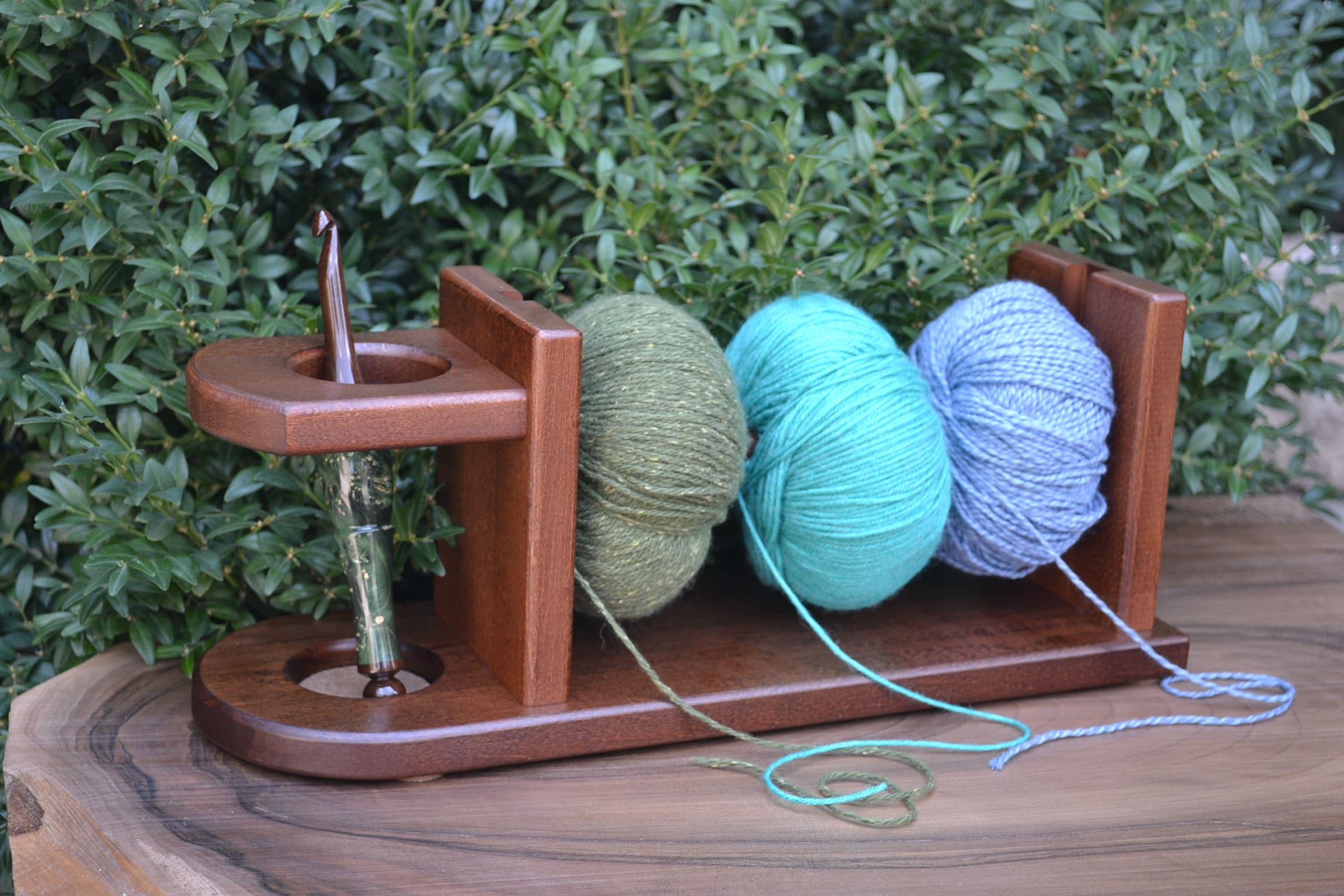 Handmade wooden yarn holder Knitting and crochet supplies Etsy