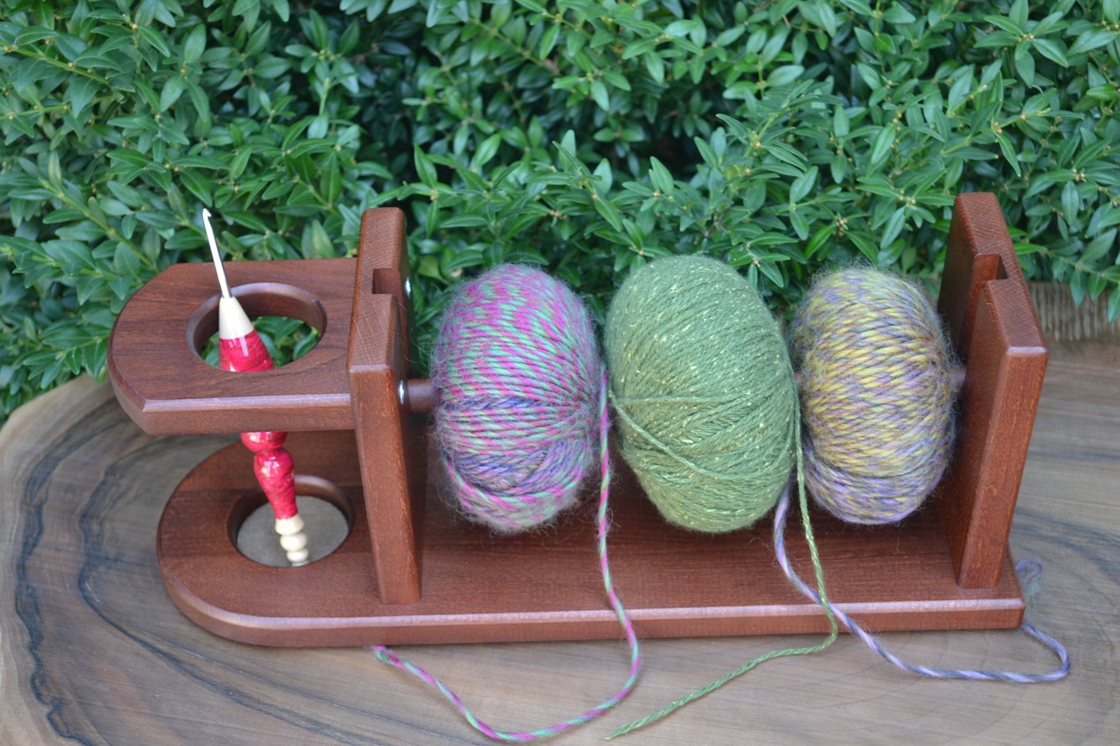Handmade wooden yarn holder Knitting and crochet supplies Etsy
