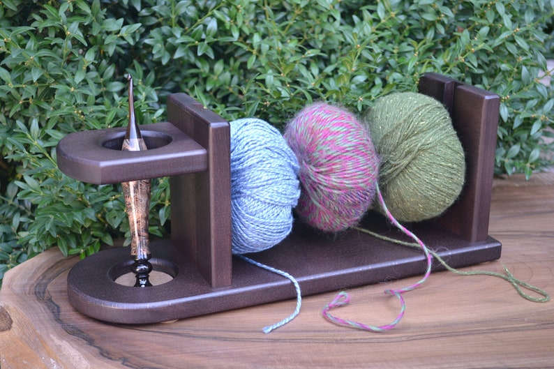 Handmade wooden yarn holder Knitting and crochet supplies Etsy