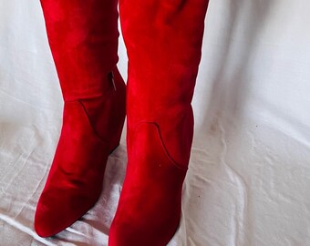 red high boots