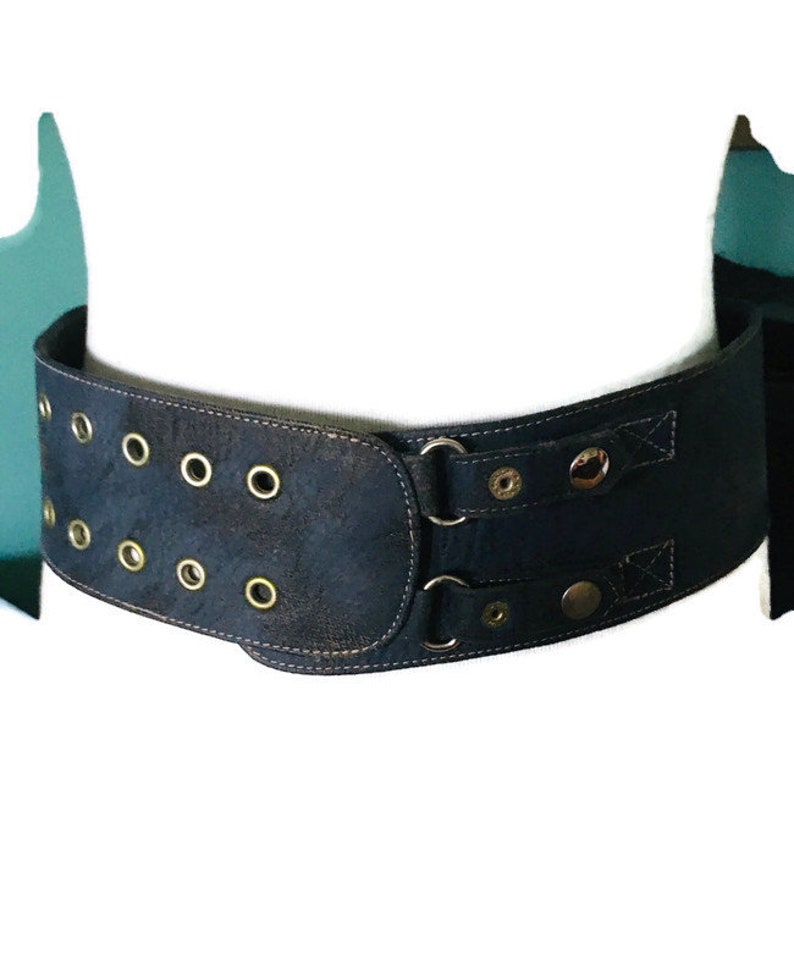Vintage Wide Leather Belt made in Italy 1980/'s