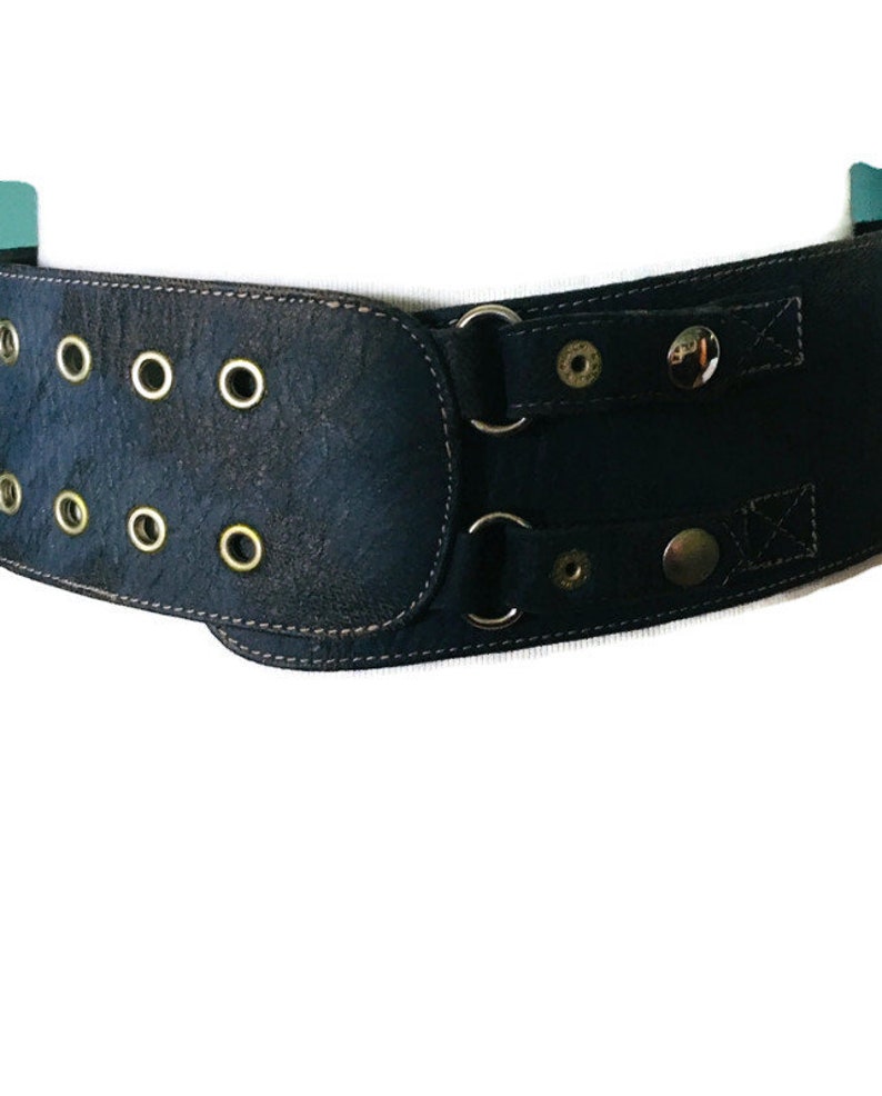 Vintage Wide Leather Belt made in Italy 1980/'s