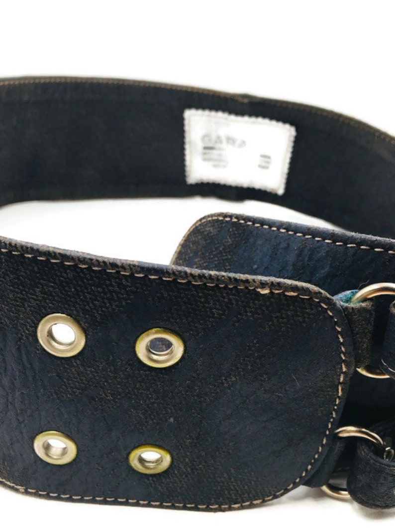 Vintage Wide Leather Belt made in Italy 1980/'s