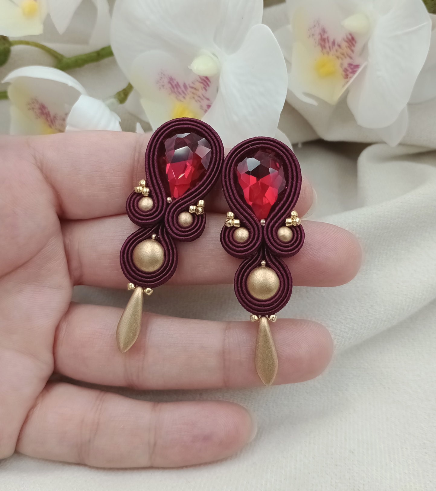 Cordon Soutache En Satin 2.5mm Rouge - 5 Mètres - Pour Création Bijoux & Couture - Neuf France