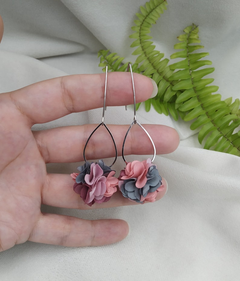 Pivoines boucles d'oreilles romantiques, boucles d'oreilles boho, mariage romantique, boho chic boucles d'oreilles, boho chic marriage image 4