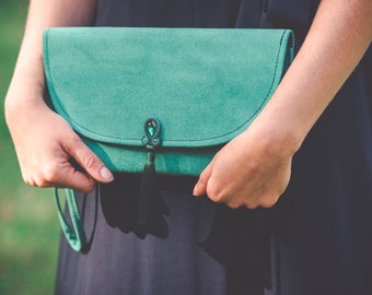 Emerald mint bottle green soutache HANDBAG CLUTCHES wedding party glamour glam, green purse, green bag, emerald purse, emerald handbag