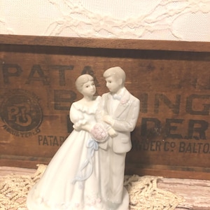 Vintage Bride And Groom Cake Topper, Wedding Cake Topper
