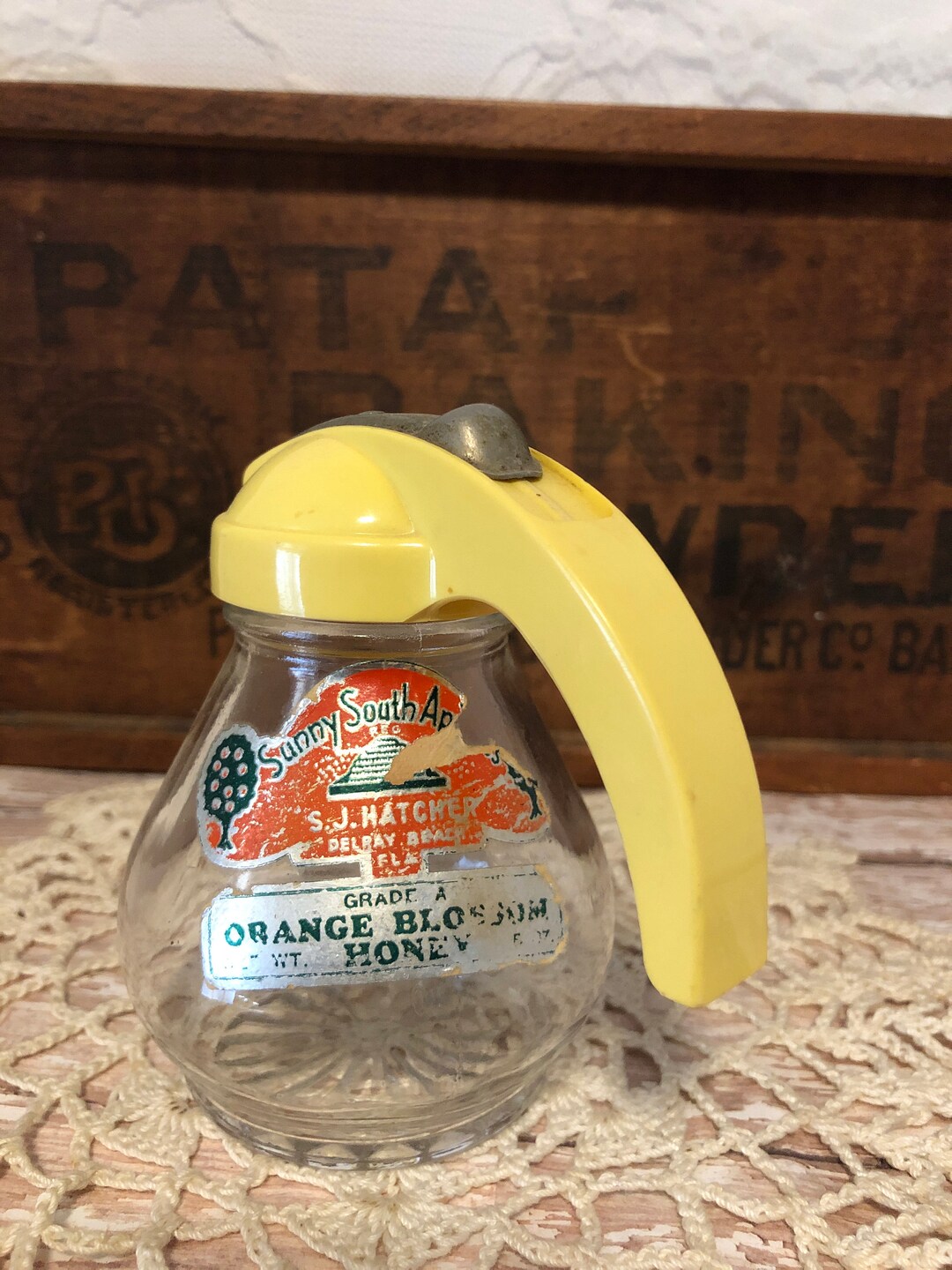 Vintage Glass Honey Jar Glass Honey Jar Etsy