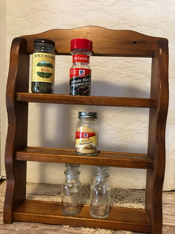 Vintage Wood Spice Rack Vintage Countertop Spice Rack Wall Etsy