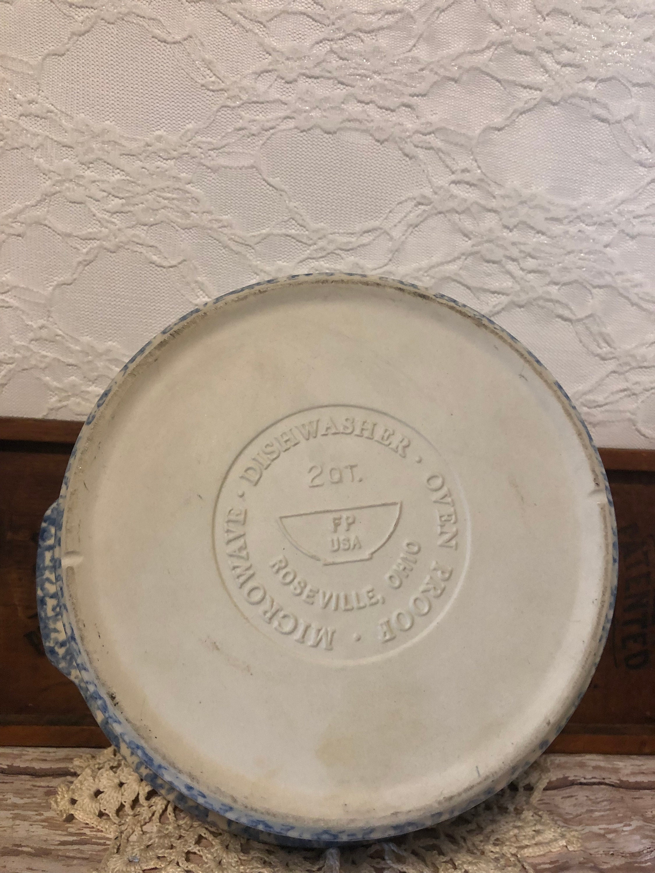 Vintage Blue and White Henn Pottery Covered Casserole Dish Etsy