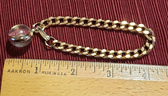 Vintage Unsigned Gold Colored Links Chunky Bracel… - image 7