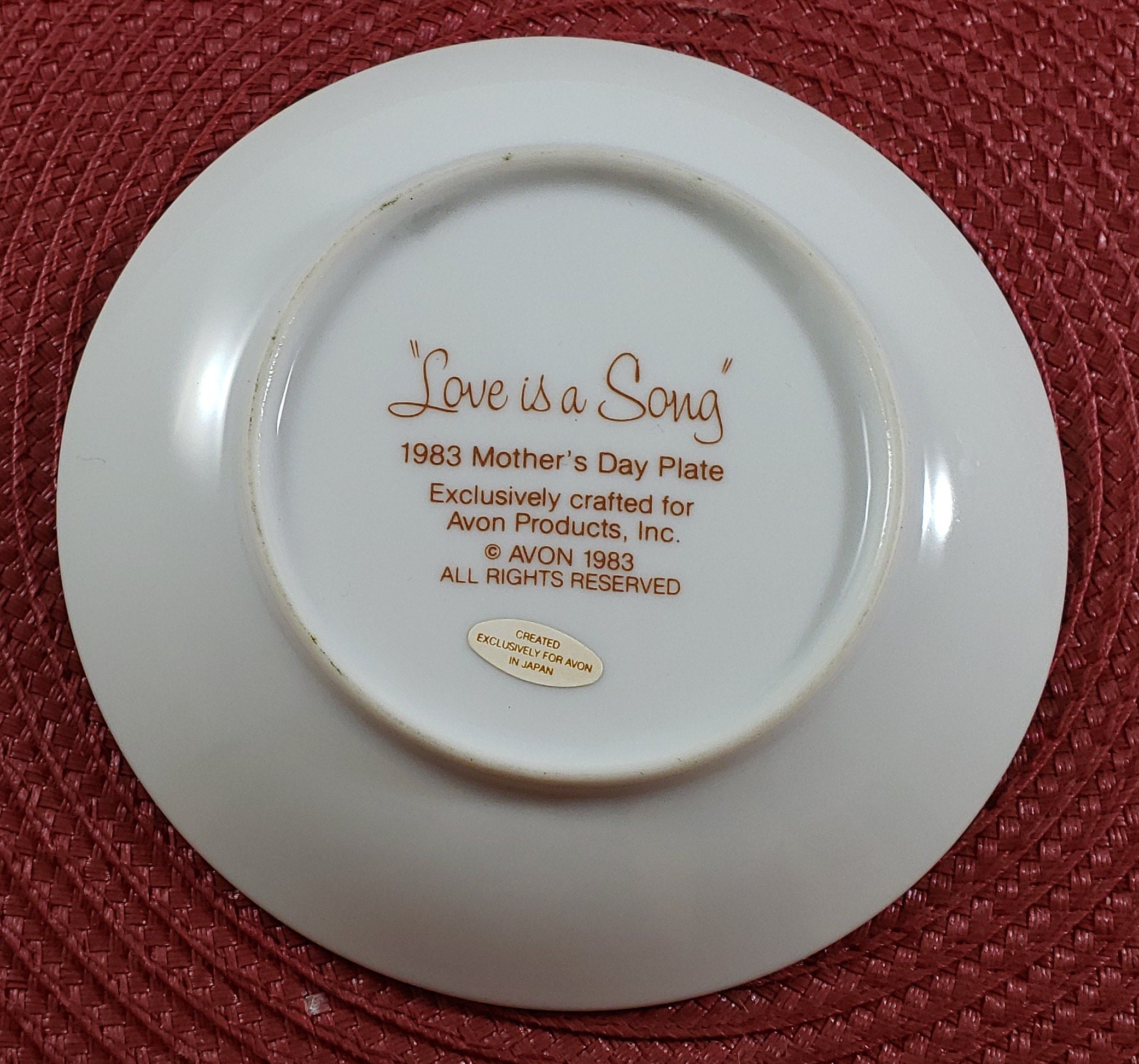 Vintage Avon 1983 Miniature Plate Love is A Song for Mother - Etsy