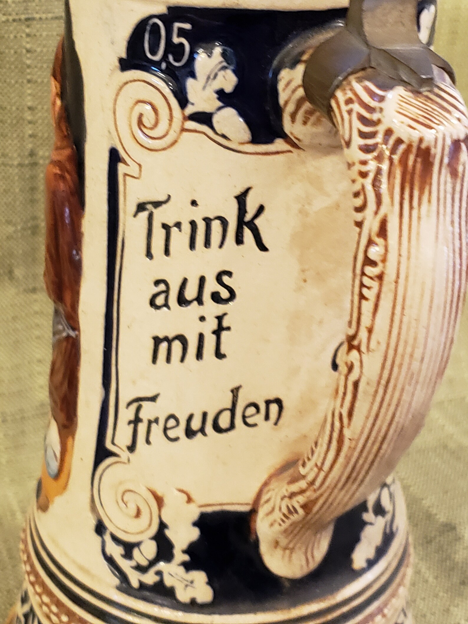 Vintage Thorens Music Box 0.5 Liter Stoneware Beer Stein Etsy