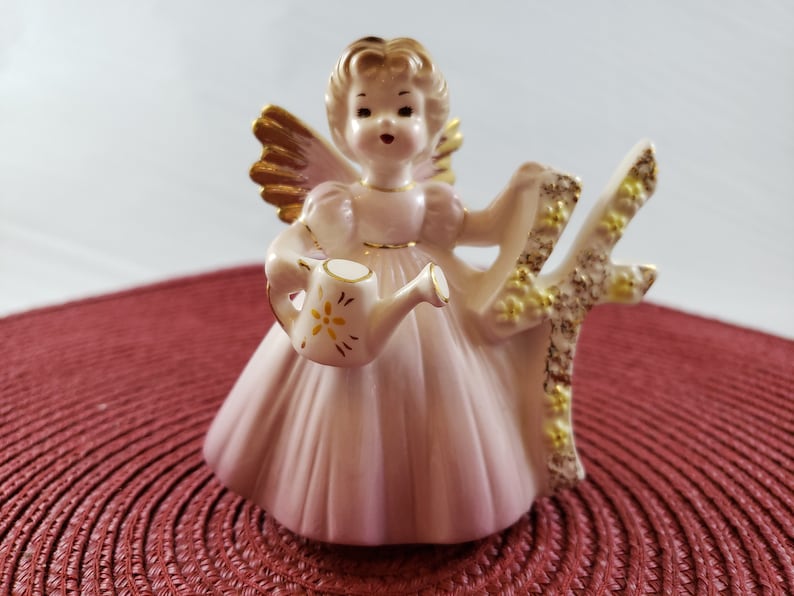 Vintage Josef Originals Birthday Angel Figurine 4 Girl With Etsy
