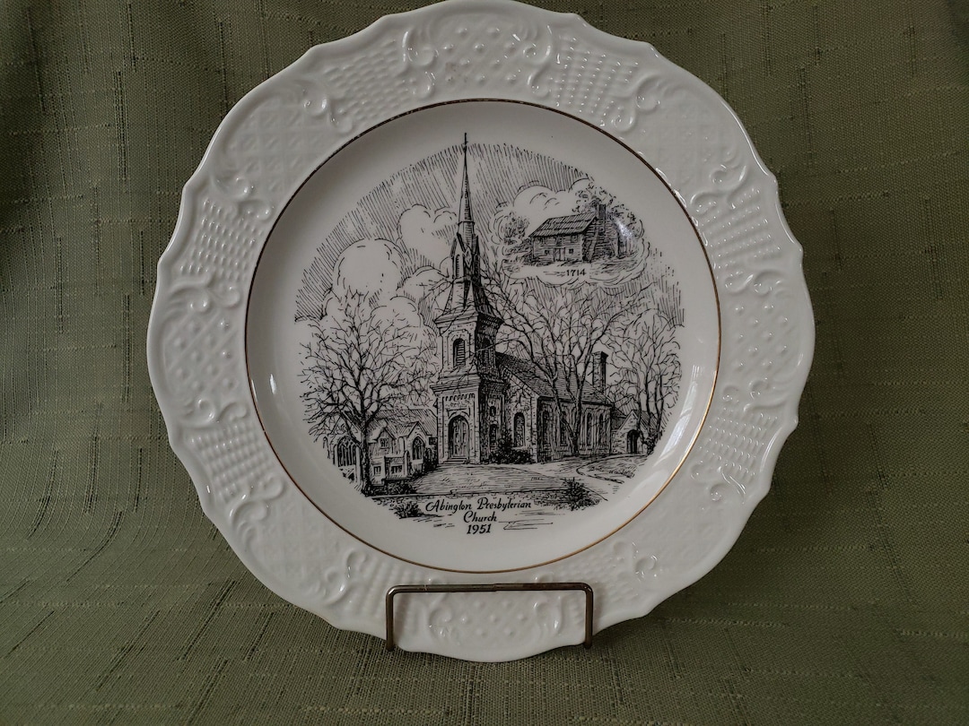 Vintage Signed L. Elkinton Larzelere Abington Presbyterian Church Plate ...