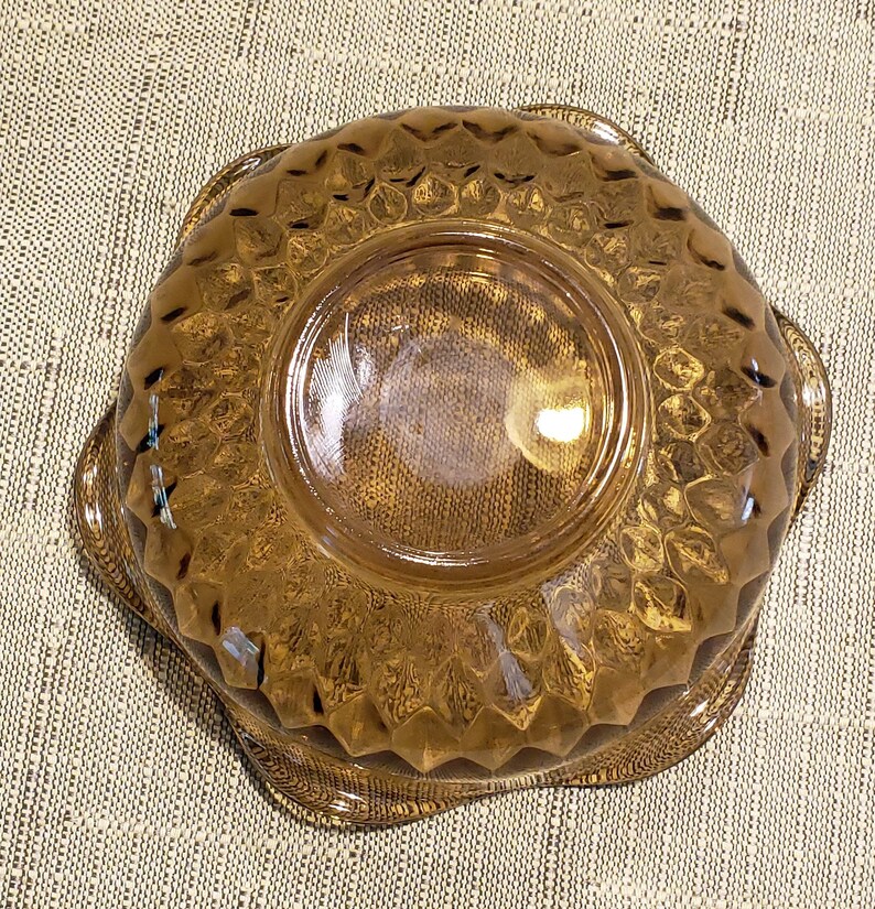 Vintage Decorative Smoky Colored Glass Candy Bowl With Ruffled Etsy