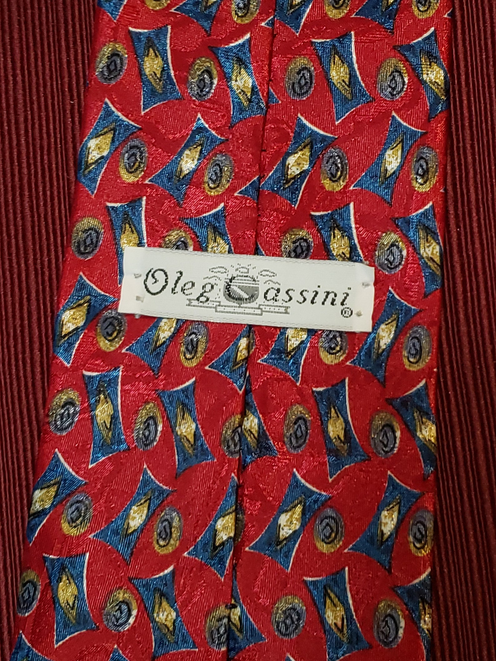 Vintage Oleg Cassini Polyester Necktie Featuring Blue and Gold - Etsy