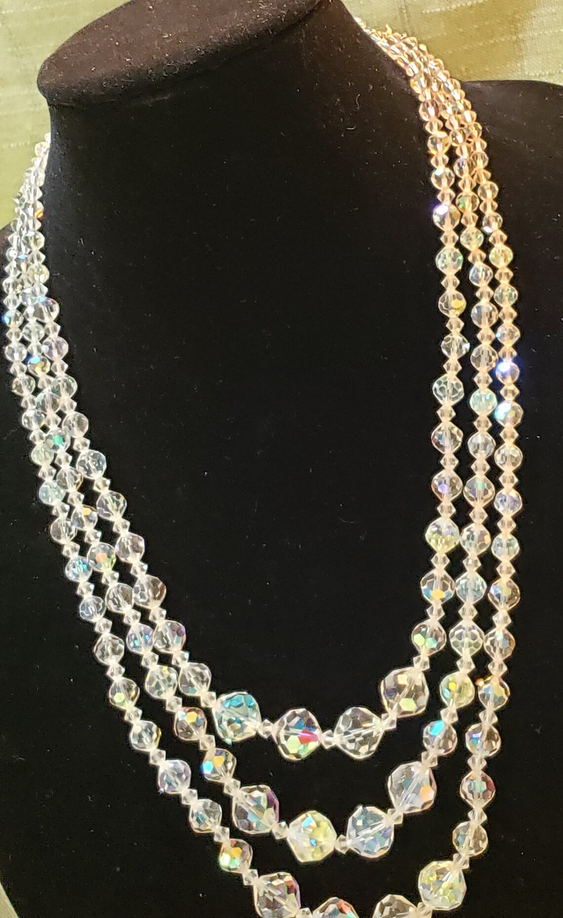 Vintage Vendome Triple Strand Aurora Borealis Crystal Beads - Etsy