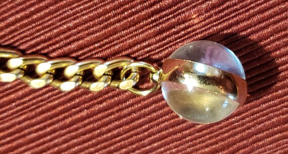 Vintage Unsigned Gold Colored Links Chunky Bracel… - image 5