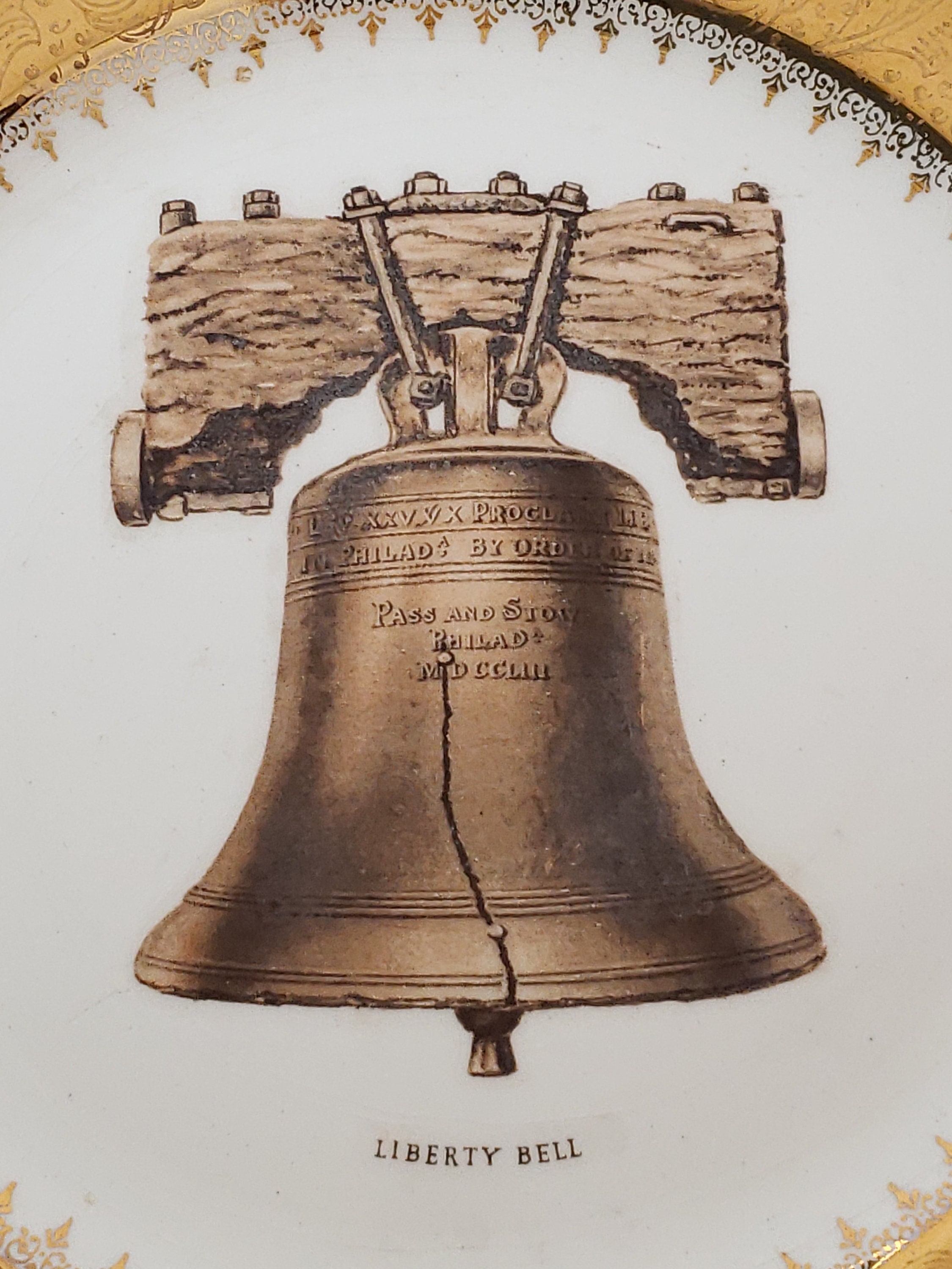 Vintage Unsigned Ceramic Liberty Bell Decorative Plate Etsy