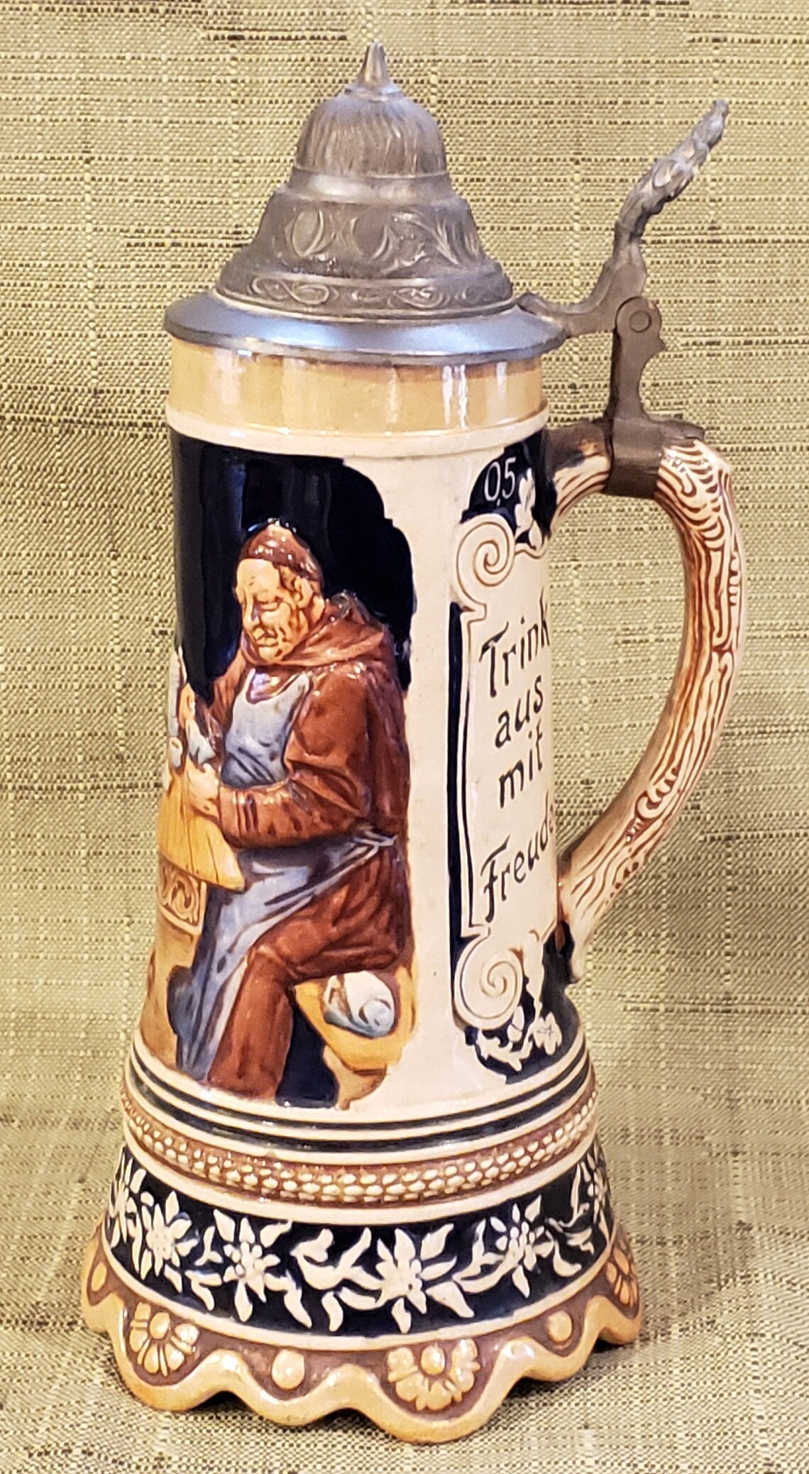 Vintage Thorens Music Box 0.5 Liter Stoneware Beer Stein Etsy