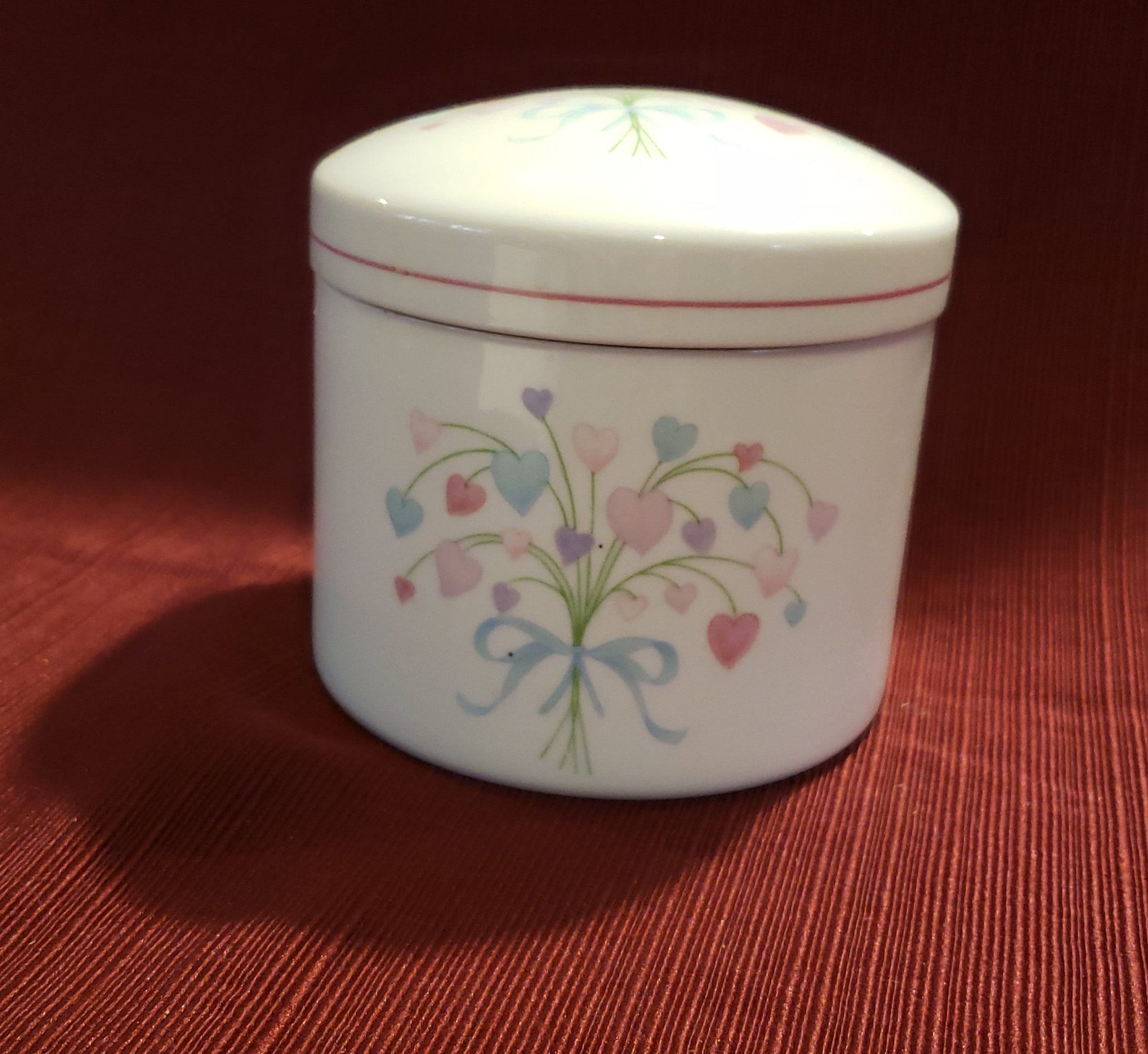 The Toscany Collection Porcelain Heart Floral Trinket Box made in Taiwan,Collectible Trinket Box,Vintage Heart Floral Trinket Box