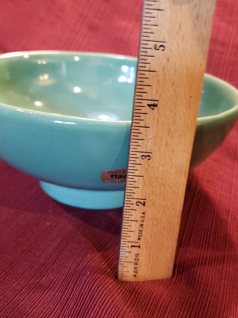 Vintage Haeger USA Round Green Ceramic Console Footed Bowl Etsy