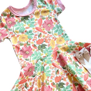 Girls Spring Twirly Dress, Floral Baby Dress, Spring Outfit, Twirly Spring Dresses, Girls NB-14