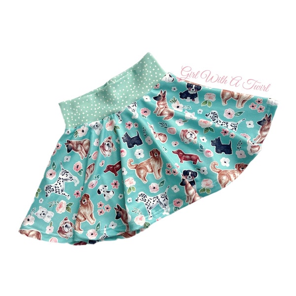 Toddler Puppy Dog Skirt, Animal Lover Gift, Puppy Pawty Gift, Baby girl clothes, Toddler skirts, Big Kid Puppy Dog Outfit