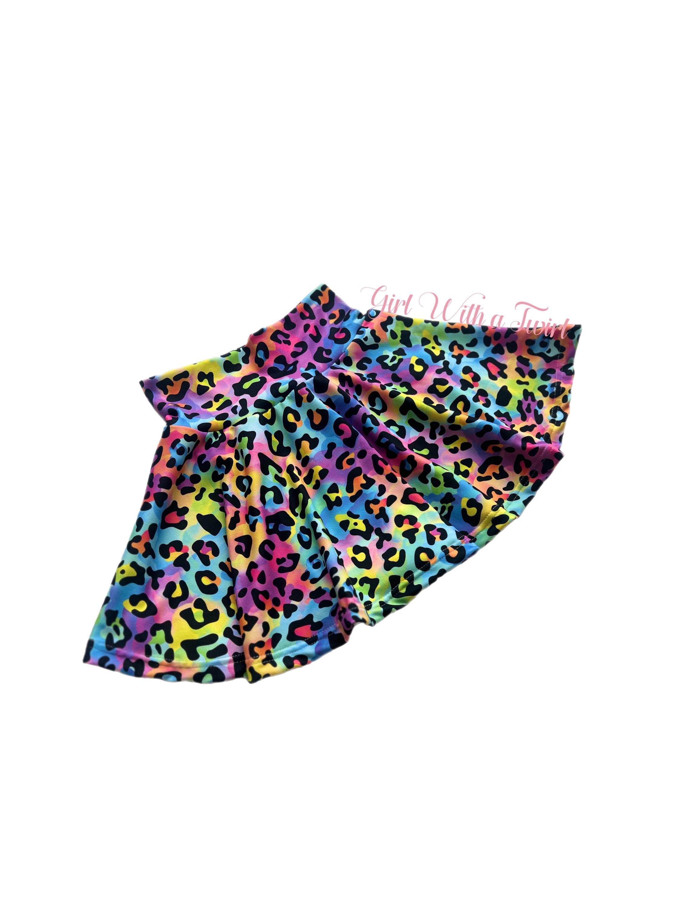 neon cheetah dress Signature by Robbie Bee neon cheetah belted Short Sleeve dress size 12